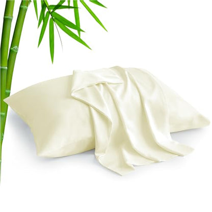 BEDELITE Pillow Cases Standard Size 2Pcs, Rayon Derived from Bamboo, Cream - color: Cream, size: 2 Pack Standard（20"X 26"）