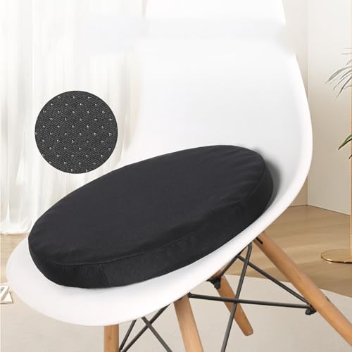 14" Round Bar Stool Cushion Detachable Round Seat Cushion Circle Chair Pad - color: Black, size: 14 Inches