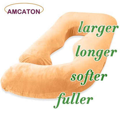 60 Inch Pregnancy Pillow for Sleeping (Brown) - color: Brown