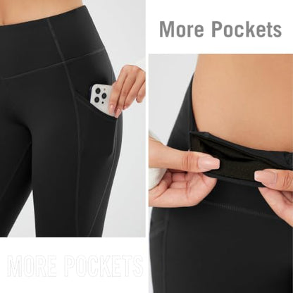 baleaf Women's Fleece Lined Leggings Thermal Warm Tights Cold Weather - color: Black, size: Medium