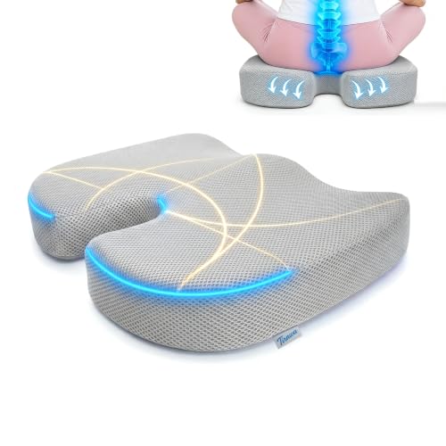 Coccyx & Tailbone Support Seat Cushion, Grey - color: Grey