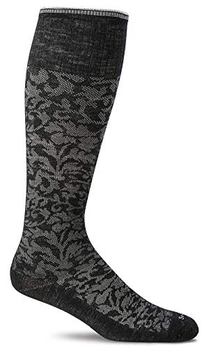Sockwell Women's Damask Moderate Graduated Compression Socks - color: Black, size: Small-Medium