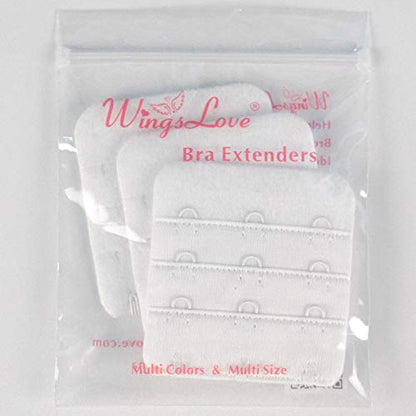 Wingslove Womens Bra Extender Bra Band Breathing room 3pcs-Pack Multi-size - color: White, 3 Hook 3/4 Inch