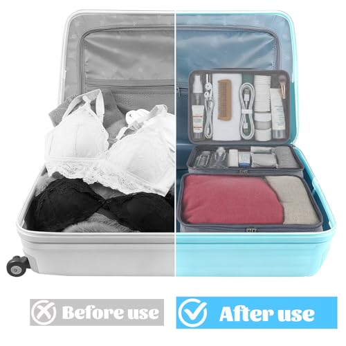 6 Pcs Packing Cubes, Mesh Travel Organizers, Foldable Laundry Bags, Water Resistant Clothing Storage for Travel, Camping, Backpacking