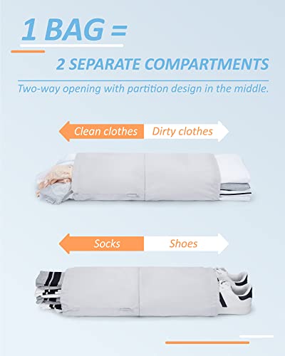 BAGSMART Compression Packing Cubes for Travel Essentials - color: White & Blue, size: Set of 6
