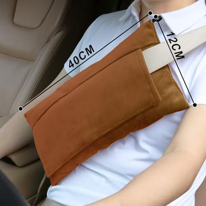 Post Surgery SeatBelt Pillow for Pregnancy Mastectomy Hysterectomy Recovery - color: Pumpkin