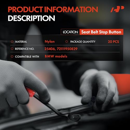 A-Premium 20PCS Seat Belt Stop Button Retainer Clips Compatible with BMW