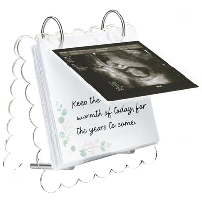 Ultrasound Pregnancy Memory Book, Scalloped Acrylic 3x4 Sonogram Album - color: Transparent 1