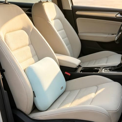 Lumbar Support Pillow Summer Soft Latex Lower Back Cushion for Car Seat - color: Light Blue