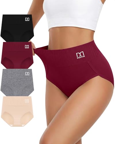 Women's Cotton Underwear High Waisted Ladies Panties Briefs 4 Pack - color: Multicolor, size: Small