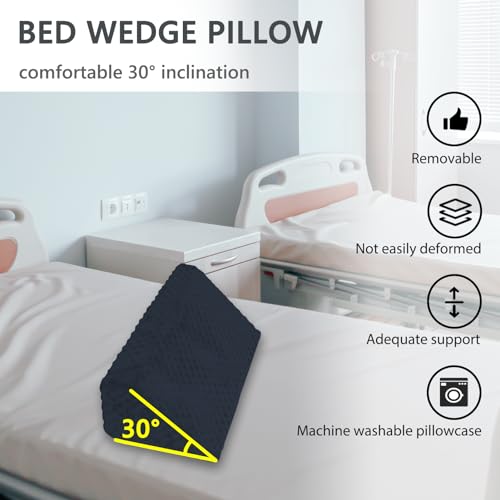Wedge Pillow for Side Sleeping, Body Positioning Foam Wedge Pillow - color: Dark Blue