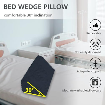 Wedge Pillow for Side Sleeping, Body Positioning Foam Wedge Pillow - color: Dark Blue