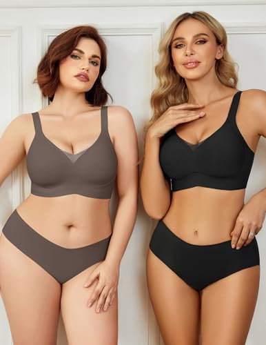 Avidlove Womens Wireless Bras Full Coverage Seamless Bra Comfortable Bralette Everyday Bras - color: Grey, size: XX-Large