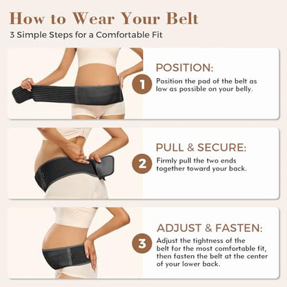 ChongErfei Pregnancy Belly Band Maternity Belt Back Support - color: Black, size: One Size