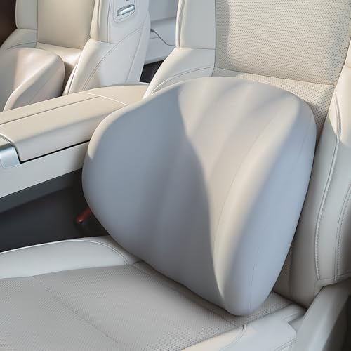 BEBAS Ergonomic Memory Foam Lumbar Support Pillow for Car & Office, Gray - color: Gray