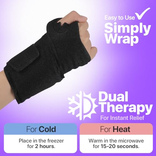 Wrist Ice Pack Wrap - 2 Pack Reusable Hot Cold Therapy Wrist Ice Pack for Carpal Tunnel Relief, Adjustable Wrist Ice Wrap for Swelling, Wrist Pain, Tendonitis & Arthritis Relief - style: 2 Pack Wrist Ice Pack