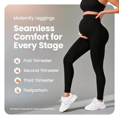 Maternity Leggings for Women Over The Belly Support Ultra Soft Pregnant Woman Yoga Pregnancy Pants - size: Medium