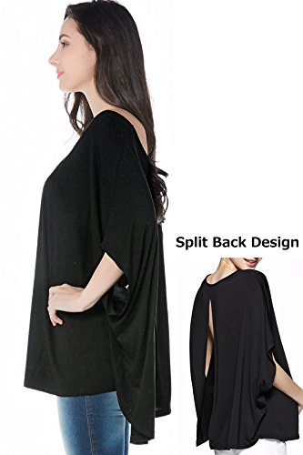 Smallshow Women's Nursing Top Maternity Poncho for Breastfeeding - color: Black