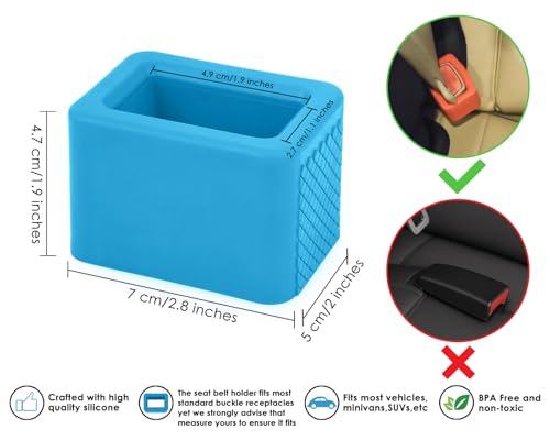 DS. DISTINCTIVE STYLE Seat Belt Holder Easy Access Seatbelt Accessories for Kids 2 Pieces(Blue) - color: Blue