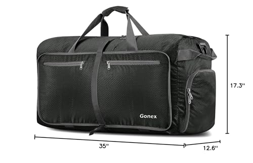 Gonex 150L Foldable Travel Duffle Bag with Shoe Compartment, Lightweight - color: Gray, size: 150L