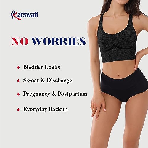 High Rise Incontinence Underwear for Women Leak Proof Panties 2 Pack - color: Black, size: Medium