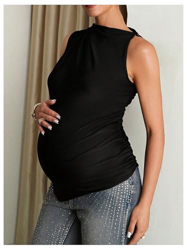 MakeMeChic Women's Maternity Going Out Tops Cute Sleeveless Blouses Tops - size: Small