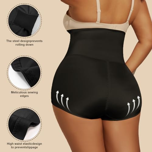 MOVWIN Plus Size Shapewear Tummy Control Underwear Girdle For Women - color: Black, size: 4X-Large