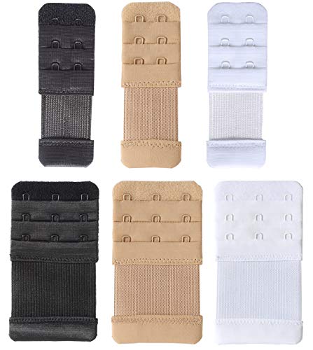 SAMGU Women's Bra Extenders 2 Hook/3 Hook/4 Hook/5 Hook/6 Hook Soft Stretchy - color: 2 Hook 1/2 Inch & 3 Hook 3/4 Inch