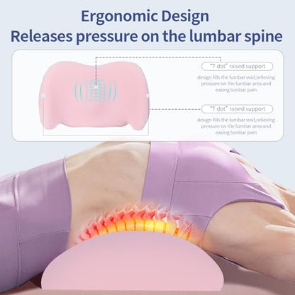 Cooling Lumbar Support Pillow for Office Chair,Memory Foam Car Back Cushion - color: Pink Cooling