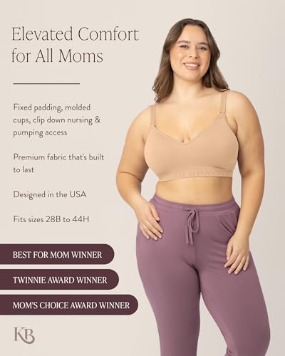 Kindred Bravely Sublime Contour Hands Free Pumping & Nursing Bra, Wireless - color: Beige, size: Large-X-Large
