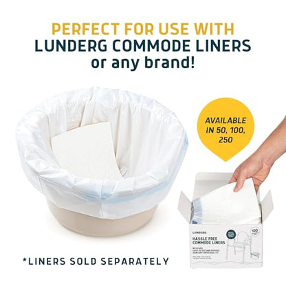 Lunderg Lemon Scented Super Absorbent Commode Pads - Value Pack 250 Count - size: 250 Count (Pack of 1)