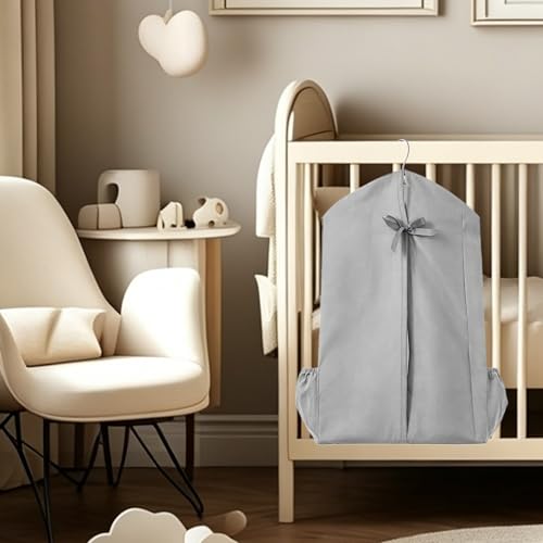 Hanging Diaper Stacker Organizer for Crib, Roomy Storage Caddy, 1PK - color: Gray