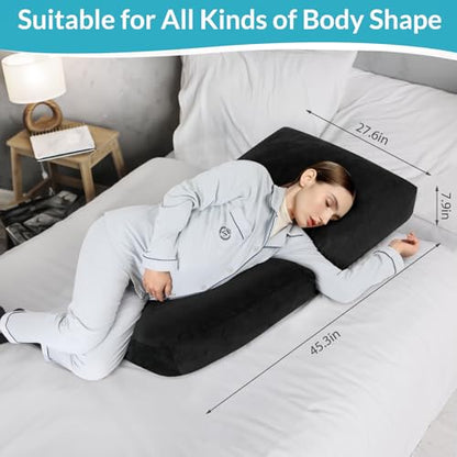 Pregnancy Belly Pillow for Sleeping, Full Body Pregnancy Massage Pillow - color: Black