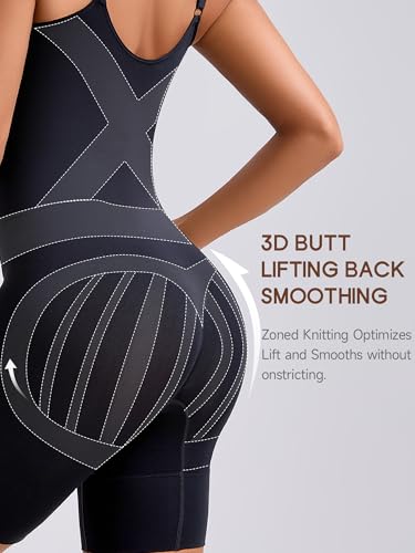 Bathroom Friendly Full Body Shapewear Bodysuit for Women - color: Black, size: 3X-Large