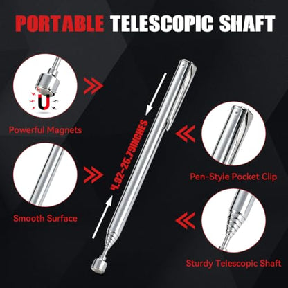 E BAVITE 6 Pack Telescoping Magnet Pick-up Tool Extendable up to 30" - size: 6 Telescop