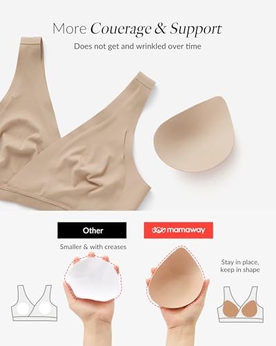 Mamaway Ultra Silky Crossover Nursing Maternity Wireless Bra, Smooth, Soft, Cooling - color: Light Blue, size: X-Large