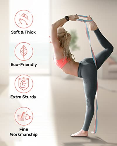 Tumaz Yoga Strap for Stretching with Adjustable D-Ring, 6/8/10 ft - color: 12. Gray, size: 6 Feet