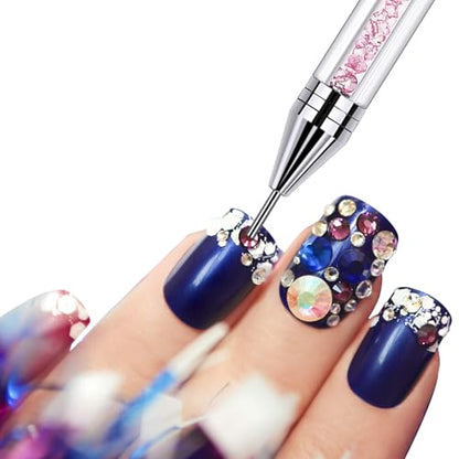 Tatuo 2 Pieces Rhinestone Picker Dotting Pen, Wax Pencil Pen, White - color: White