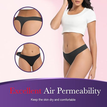 Women's Incontinence Thong Panties Washable Leak Proof Underwear 5 Pack XL - color: 5 Black, size: X-Large