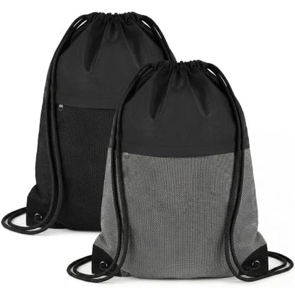 TILYMOL Drawstring Backpack for Sports - Small Gym Bag for Men & Women 2Pcs - color: 2 Pack-black Gray