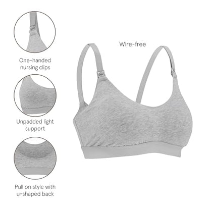 Bravado Designs Women's Cotton Pullover Maternity & Nursing Wireless Full Coverage Bra - color: Black, size: Medium