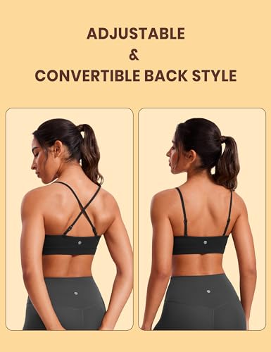 CRZ YOGA Butterluxe V Neck Sports Bras - color: Black, size: Large