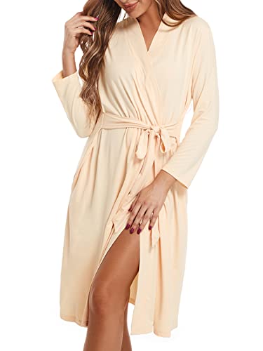 SUFEINI Maternity Robe with Matching Swaddle Blanket Set, Maternity Mommy Bathrobe Postpartum Robe Labor Gown - color: Aosa F06, size: X-Large
