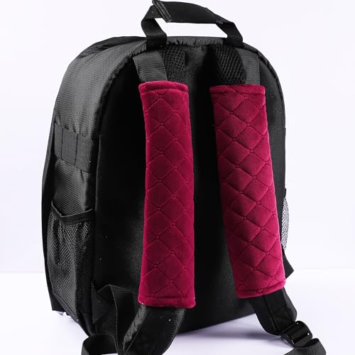 Amooca 2 Pack Seat Belt Covers Soft Shoulder Pad for Cars & Backpack - color: Wine Red