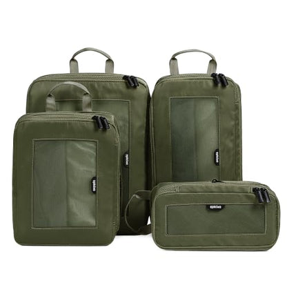 EPICKA TripCozy Compression Packing Cubes, 4 Set, Olive Green - color: Olive Green, size: Set of 4