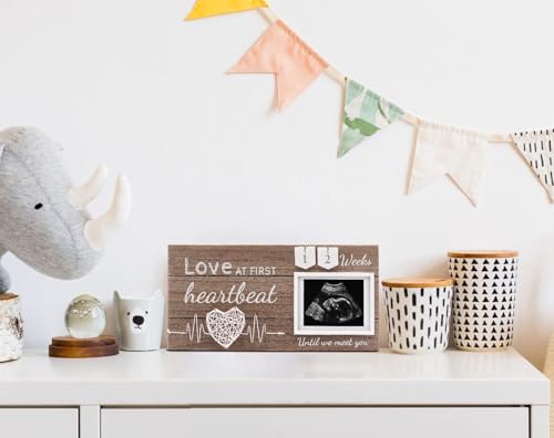 Garybank Pregnant Mom Gifts, Ultrasound Picture Frame with Weekly Countdown - color: Dark