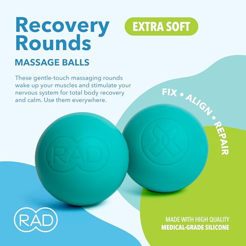 RAD Recovery Rounds - Extra Soft Yoga Deep Tissue Massage Ball Set – Myofascial Release Balls for Feet, Back, Neck, Legs & Arms – Trigger Point & Mobility Therapy (2-Pack)