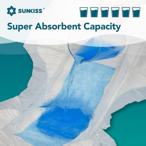 SUNKISS TrustPlus Overnight Adult Diapers with Tabs, Unisex, L, 12 Count - size: Large, style: Pack of 12