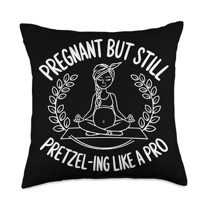 Prenatal Yoga Namaste Meditation Maternity Workout Pregnancy Throw Pillow - size: 18x18