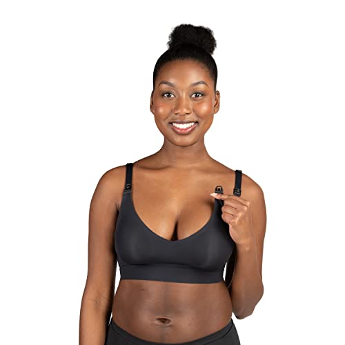 Bravado Designs Women's Enrich Seamless Nursing Bra Maternity Bra Wireless Clip Down for Breastfeeding S-XXL - color: Black, size: Medium